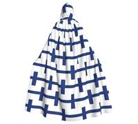 TBABMDPDM Finnish flag Print Halloween Hooded Cloak For Men Women Robe Cape Medieval Cosplay Witch Costumes