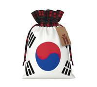 TBABMDPDM Flag of Republic of Korea Print Christmas Santa Sack,linen Gift Bag with Drawstring,for Xmas Party Package Storage