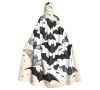 TBABMDPDM Halloween Flying Bats Print Halloween Hooded Cloak For Men Women Robe Cape Medieval Cosplay Witch Costumes