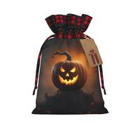 TBABMDPDM Halloween Ghost Pumpkin 1 Print Christmas Santa Sack,linen Gift Bag with Drawstring,for Xmas Party Package Storage