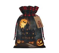 TBABMDPDM Halloween Horror Print Christmas Santa Sack,linen Gift Bag with Drawstring,for Xmas Party Package Storage