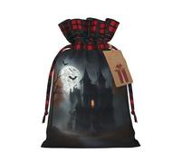 TBABMDPDM Halloween Horror Print Christmas Santa Sack,linen Gift Bag with Drawstring,for Xmas Party Package Storage