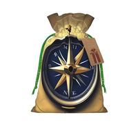 TBABMDPDM Law of the Compass Navigation Print Christmas Gifts Bags,Burlap Bags with Drawstring Assorted Sizes for Party Favors