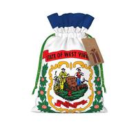 TBABMDPDM West Virginia state flag Print Christmas Gifts Bags,Burlap Bags with Drawstring Assorted Sizes for Party Favors