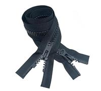 TBACW 2Pcs #10 24 Inch Two Way Separating Jacket Zipper Heavy Duty Plastic Zipper Black Large Resin Zippers for Sewing Coat Jackets Clothes Parka (24 INCH)