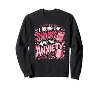 Tball Mom I Bring The Snacks And Anxiety T-Ball Mama Sweatshirt