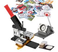 TBANVOO 2.5X2.5inch Square Fridge Photo Magnet Maker Machine, DIY Button Badge Press Maker Kit with Paper Cutter+ 100pcs Consumables Cardboard