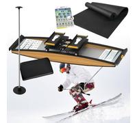 TBANVOO Home Use Ski Training Device, Indoor Simulated Ski Machine for Full-Body Workout, Improves Balance and Coordination, Includes Ski Poles