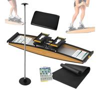 TBANVOO Indoor Ski Exercise Machine, 150kg Load Capacity Trainer for Legs, Glutes and Core, Includes Ski Poles for Balance and Realistic Simulation
