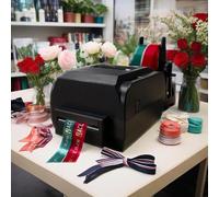 TBANVOO Satin Ribbon Printing Machine With Holder, 200 Dpi Digital Ribbon Printer Thermal Label Printer Foil Stamping Printing Machine, Supports 50+ Languages,Double