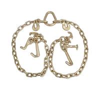 TBAPFS G70 V-Chain Tow Chain with Grab Hooks 3' Legs Tow Chain 4700 Pound Safe Working Load for Transport Tie Down Binder Chain Flatbed Truck Trailer