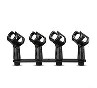 TBar Bracket Clamp for Microphone Stand Efficient Dual Microphone Switching and Space Saving Design (4 Clip)