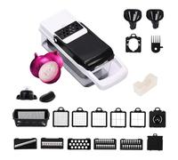 TBATM All-in-One Kitchen Vegetable Cutter and Dicer, Heavy Duty Salad Chopper with Large Storage Container, Onion Chopper Includes Multiple Blade Inserts and Egg Separator,Black