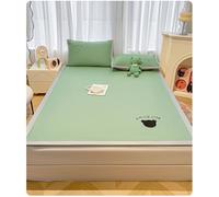 TBATM Breathable Summer Sleeping Mat with 2 Pillowcase - Cooling Ice Silk Fabric Portable Design for Dorm Rooms & Hotels - Perfect for Travel & Camping,green 1,200x220cm
