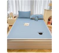TBATM Breathable Summer Sleeping Mat with 2 Pillowcase - Cooling Ice Silk Fabric Portable Design for Dorm Rooms & Hotels - Perfect for Travel & Camping,Blue 1,180x200cm