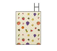 TBATM Picnic Mat Portable Waterproof Foldable Sandproof Lightweight for Camping, Park, Hiking, Festival - Moisture Proof Ground Sheet with Carry Handle, Easy Clean,Fruits,150×200cm