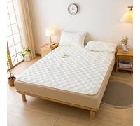 TBATM Premium Quilted Fitted Mattress Pad Protector Made with Natural Combed Cotton - Cooling And Breathable Mattress Topper Bed Sheets,White,200x200cm