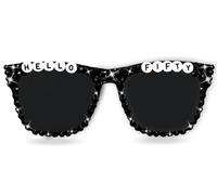 Tbay 50th Birthday Sunglasses for Men, Black Square Frame Hello Fifty Glasses for 50th Birthday Party Decorations Gift for Him