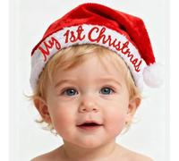 Tbay Christmas Baby Santa Hat, My 1st Christmas Baby Hats One Year Old Newborn Hats Xmas Holiday Hat For Unisex Toddler Boys Girls Kids Children