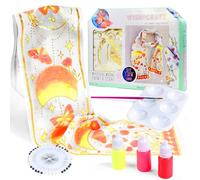 TBC Painting Scarf Craft Kits, 5ft Scarf with Printed Pattern in Gold with Moons,Flowers and Star Shapes, Craft Sets, Holiday Gifts for Women