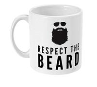 TBC Respect The Beard 11oz Ceramic Mug - Funny Novelty Gift for Men - Birthday, Christmas - Dishwasher & Microwave Safe - Made in UK