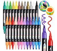 TBC The Best Crafts Acrylic Paint Markers, 24 Colors Dual Tip Pen