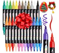TBC The Best Crafts Acrylic Paint Markers, 24 Colors Dual Tip Pen | Waterproof, Non-Toxic for Rock Painting, Wood, Glass, Ceramic, Fabric - Art Supplies for Artists & Hobbyists