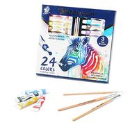 Watercolour Paint Set Professional Painting Suppliers Kit in 24 Tubes with 3 Paint Brush for Artists, Beginners, Students, Hobbyists, Adults, Children by TBC The Best Crafts