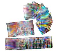 TBCBLKVEK Pack of 100 Trading Cards, German Version, Holo Foil Cartoon Rainbow Cards, No Duplicates for Birthday Gift
