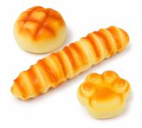 Tbczvx 3pcs Bread Squishy, Sensory Tool for Office Stress Relief and Focus Enhancement, Soft Squeeze Tool for Anxiety Management, Three-Piece Set for Desk Decoration and Social Activities