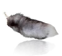 Tbczvx Tail Keychain, 40 Cm Therian Tail, Cute & Soft Silver Fox Tail Fluffy Keyring for Bag Car Accessories, Adorable Home Decor for Animal Lovers, Friends & Family, for Keychains