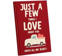 Tbczvx What I Love About You Book, Thoughtful Fill-in-the-Blank Gift for Couples, Emotional Expression Journal, Red Cover Design for Anniversary and Relationship Memory Keepsake