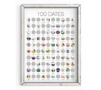 TBD 100 Dates Scratch Off Poster - Date Night, Anniversary & Birthday Ideas for Women & Couples