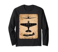 TBD Devastator Torpedo Bomber Vintage WW2 Plane Silhouettes Long Sleeve T-Shirt