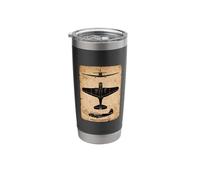 TBD Devastator Torpedo Bomber Vintage WW2 Plane Silhouettes Stainless Steel Insulated Tumbler