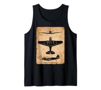 TBD Devastator Torpedo Bomber Vintage WW2 Plane Silhouettes Tank Top