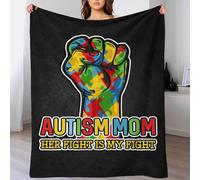 TBDUEPS Autism Mom Christmas Blanket Warm & Extra Soft Nanny Blanket for Bed for Lover Hubby Wifey Women Men 60x80inch(150x200cm)