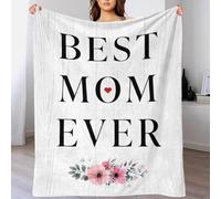 TBDUEPS Best Mom Ever Poster Kids Fluffy Blanket Easy-Care Daughter Blanket from Mum And Dad Suitable for All Season for Anniversary Marriage Valentine 70x80inch(180x200cm)