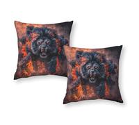 TBDUEPS Black Lion Roar Savage Power Unleashed! Large Pillow Case Hypoallergenic Dust Throw Cushions for Indoor Home Decorations 18"x18"
