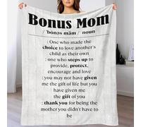 TBDUEPS Bonus Mom Gift Bonus Mom Kids Fluffy Blanket Easy-Care Daughter Blanket from Mum And Dad Suitable for All Season for Anniversary Marriage Valentine 80x90inch(200x230cm)