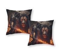TBDUEPS Dark Warrior with Fiery Sword Pillowcases 2 Pack Breathable Super Soft King Size Pillow Cases Office 18"x18"