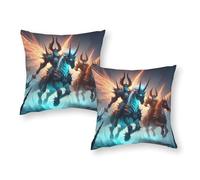TBDUEPS Fantasy Demon Warriors Artwork Pillow Slips Breathable Super Soft King Pillow Cases for Christmas Sofa Living Room 20"x20"