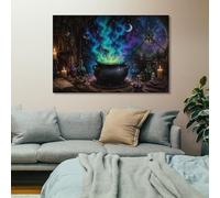 TBDUEPS Frame-Witch's Cauldron Under a Starry Sky Wall Art for Home Decor | For New Year gifting, decorative canvas art helps complete the room with flexible placement