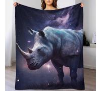 TBDUEPS Galaxy Animal Rhino Warm And Cozy Fluffy Christmas Blanket Suitable for All Season Massive Blanket Family 80x90inch(200x230cm)