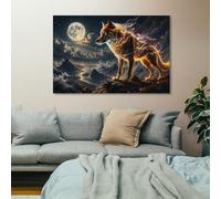 TBDUEPS Ghost Wolf Wall Art Canvas Print, Bedroom Wall Decor | Printed canvas picture suits near a dining area, where it updates the room without using floor space alongside existing decor