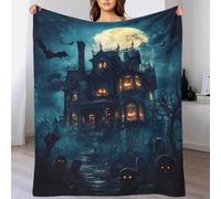 TBDUEPS Haunted Mansion Halloween Blanket Fleece Fluffy Personalised Blanket for Camping for Lover Hubby Wifey Women Men 60x80inch(150x200cm)