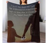 TBDUEPS I Love My Dad Kids Fluffy Blanket Easy-Care Daughter Blanket from Mum And Dad Suitable for All Season for Anniversary Marriage Valentine 80x90inch(200x230cm)
