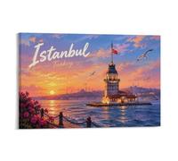 TBDUEPS Istanbul at Sunset Decorative Wall Art Canvas Print for Hallway | For on a feature wall, home wall art supports a balanced wall display in compact or open spaces