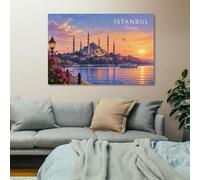TBDUEPS Istanbul Turkey Wall Art Print, Canvas Decor for Home | Wall art print for on a feature wall; it adds a clear decorative accent with flexible placement
