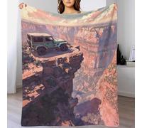 TBDUEPS Jeep on Cliff Edge 3D Printing Throw Blanket Sofa A Plush Blanket Suitable for All Seasons for Adult 70x80inch(180x200cm)